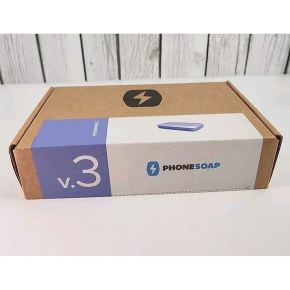 PhoneSoap V3 UV Cellphone Sanitizer Periwinkle w/ Power Cord Box - Picture 2 of 14